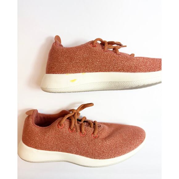 Allbirds Men’s Wool Runner Sneakers Size 10 Orange Textured Comfort Minimalist - Picture 5 of 10
